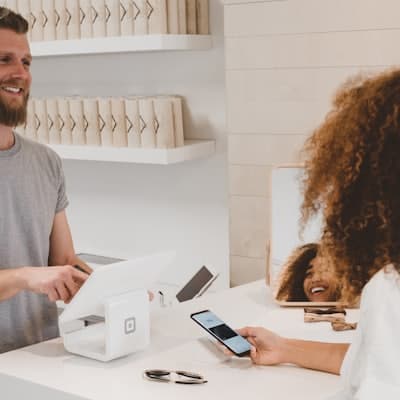 Paying by card at a checkout terminal